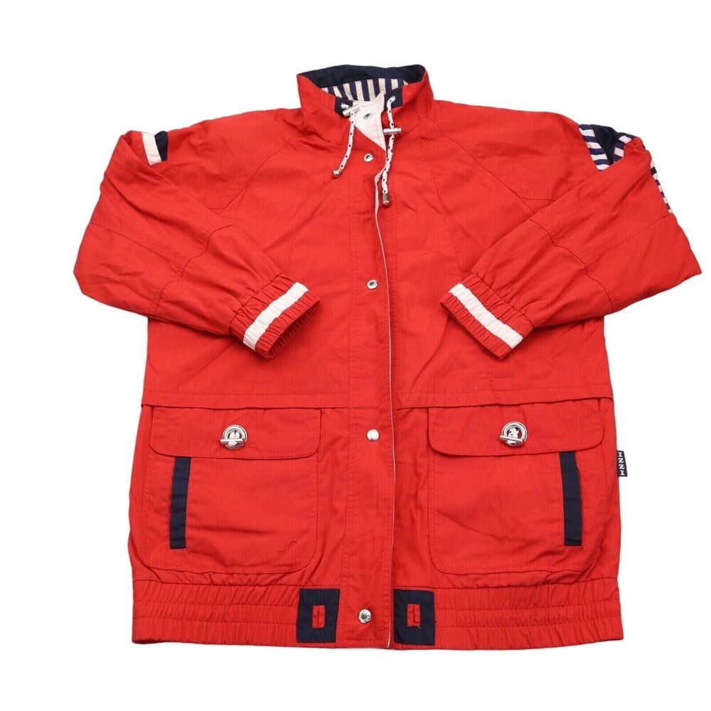 IZZI Jacket Womens 2XL Red Innovation Stand Up Collar Drawstring Windbreaker